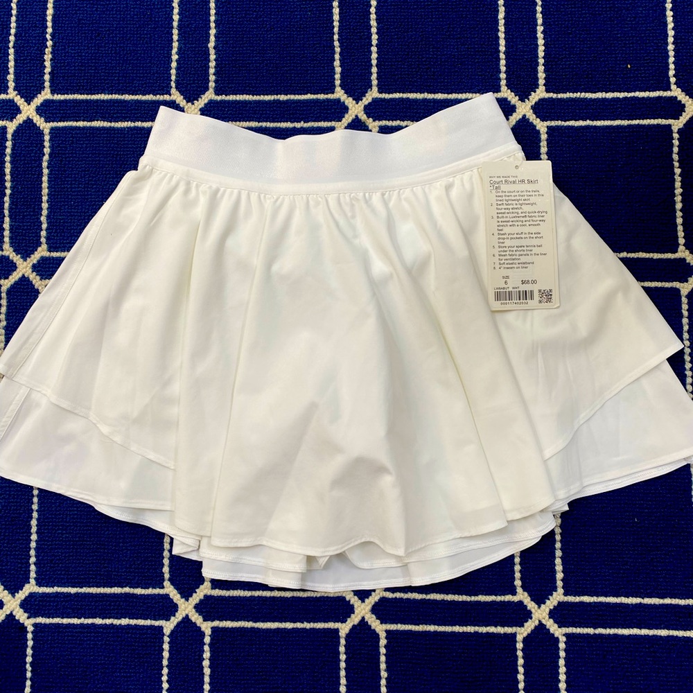 NWT Lululemon Court Rival HR Skirt - TALL!